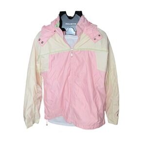 Universal Studios Pink Cream Colorblock Hooded Windbreaker Jacket Size M